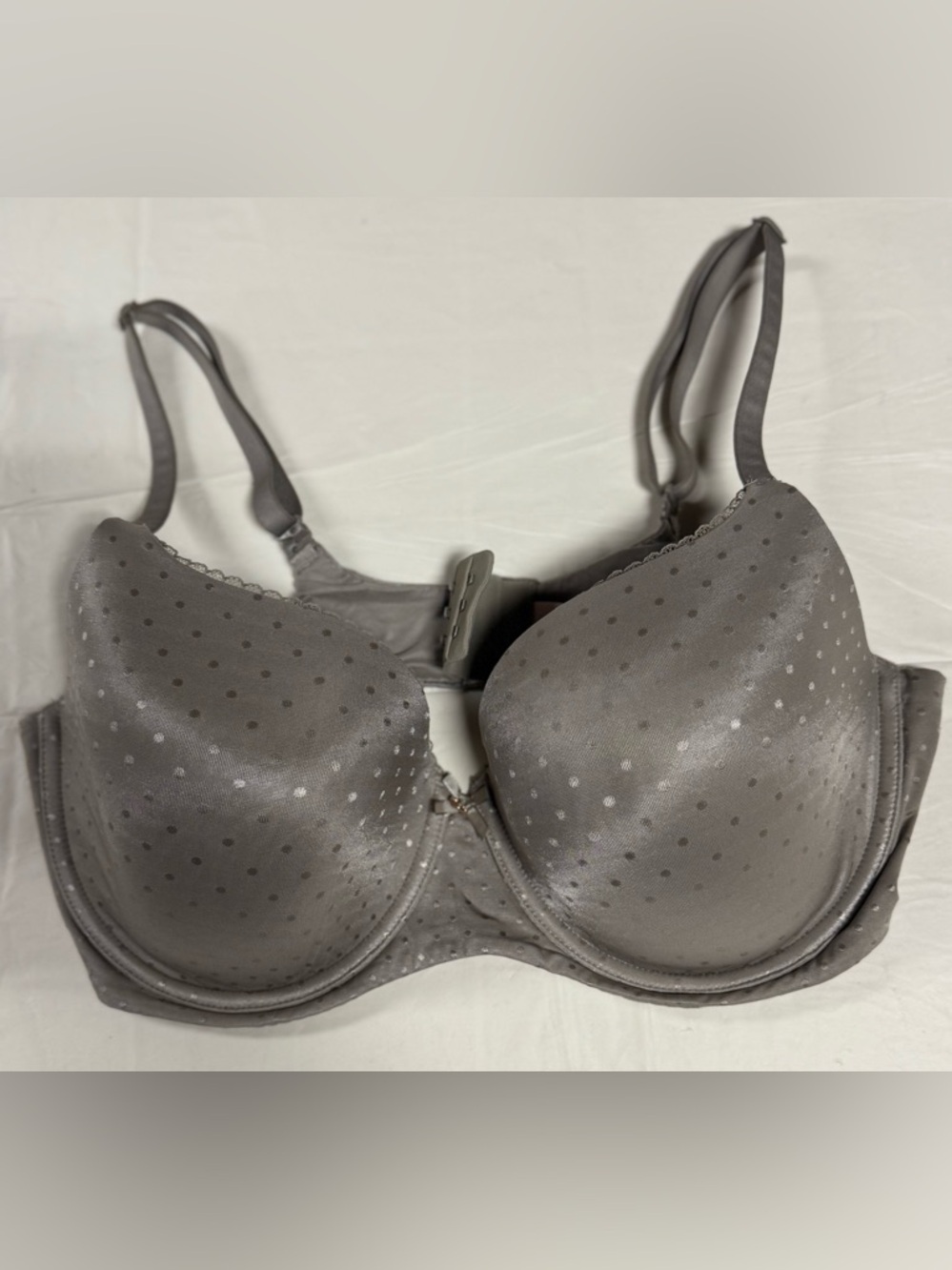 Victoria’s Secret Body by Victoria Lined Demi Bra 38DD Taupe Gray Polka Dot